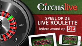 Veel live speelplezier op 2BE met de roulette van Circus live